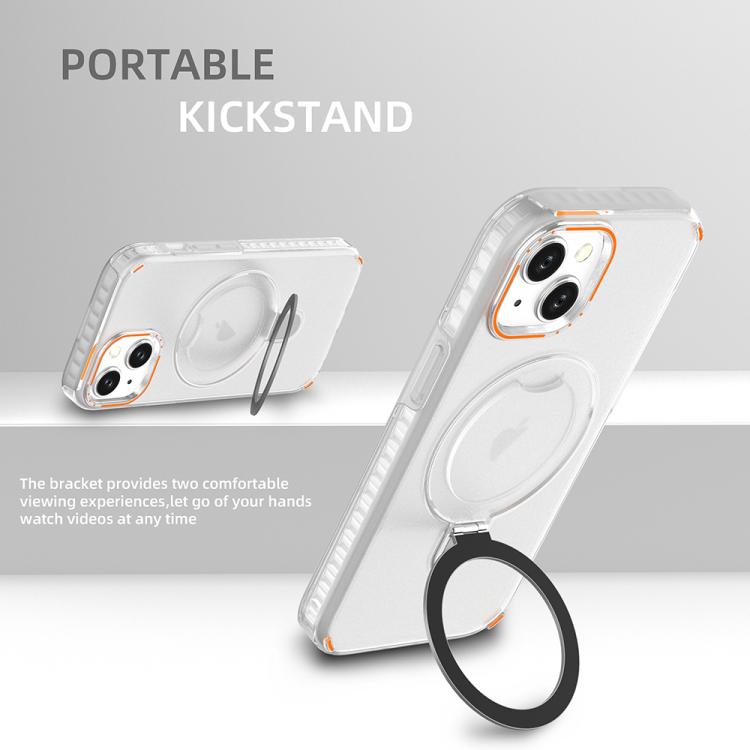 For iPhone 15 Colorful 2 in 1 MagSafe Ring Holder Phone Case