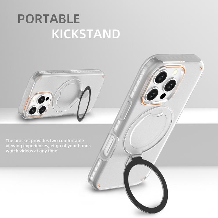 For iPhone 16 Pro Colorful 2 in 1 MagSafe Ring Holder Phone Case