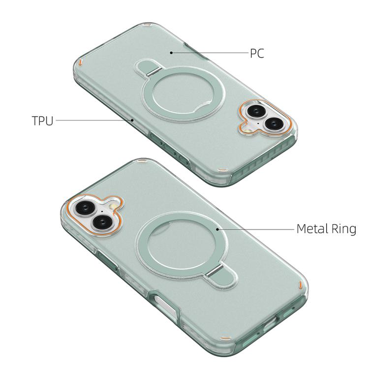 For iPhone 16 Plus Colorful 2 in 1 MagSafe Ring Holder Phone Case