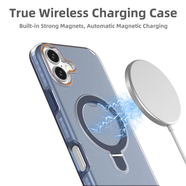 For iPhone 16 Plus Colorful 2 in 1 MagSafe Ring Holder Phone Case
