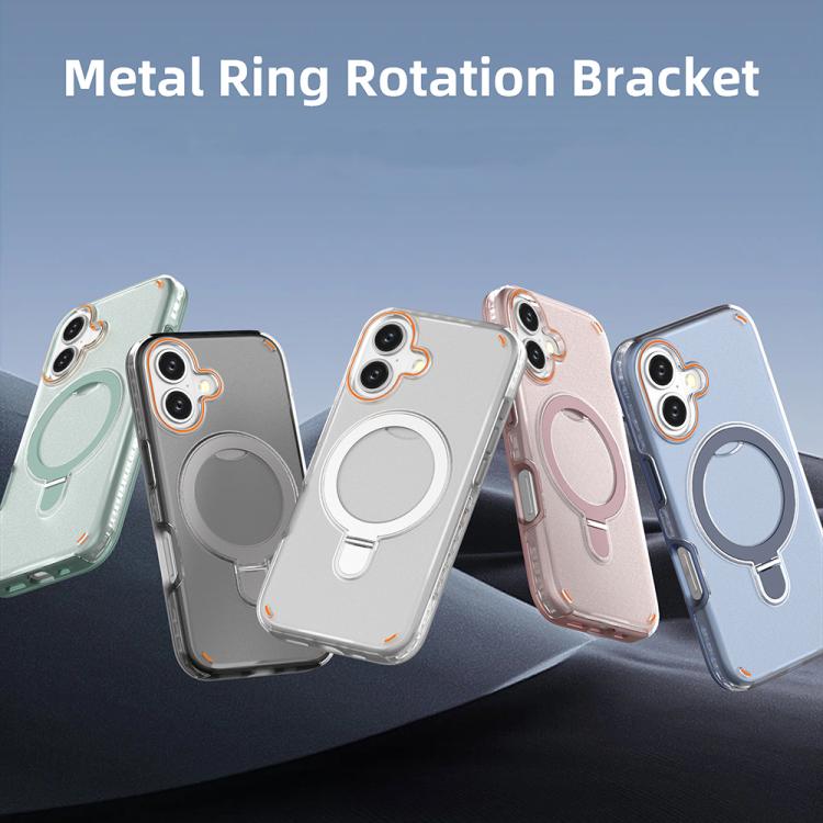 For iPhone 16 Colorful 2 in 1 MagSafe Ring Holder Phone Case