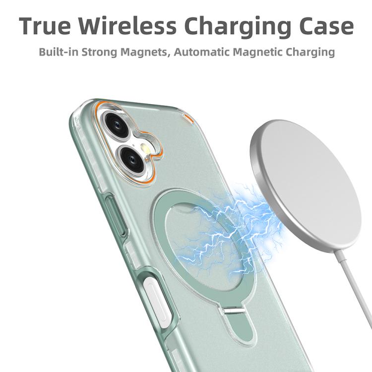 For iPhone 16 Colorful 2 in 1 MagSafe Ring Holder Phone Case
