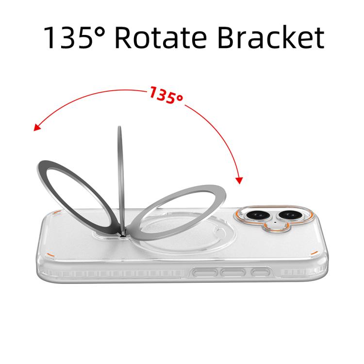 For iPhone 16 Colorful 2 in 1 MagSafe Ring Holder Phone Case