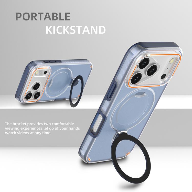 For iPhone 17 Pro Colorful 2 in 1 MagSafe Ring Holder Phone Case