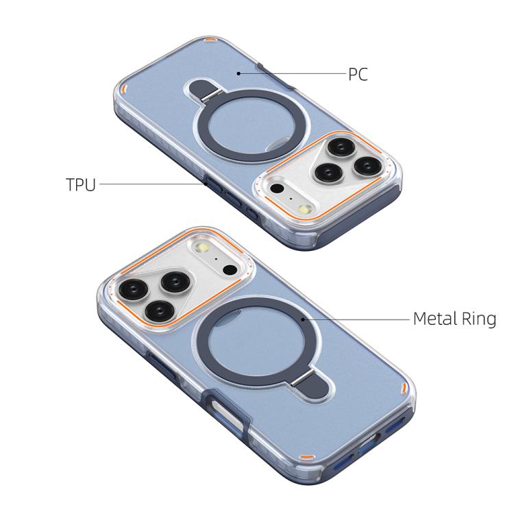 For iPhone 17 Pro Colorful 2 in 1 MagSafe Ring Holder Phone Case