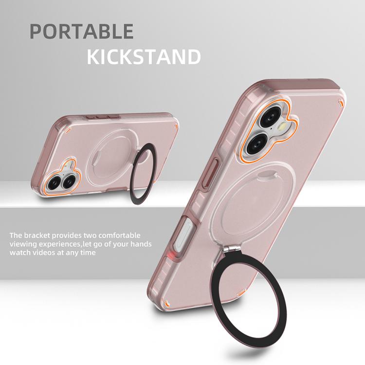 For iPhone 17 Colorful 2 in 1 MagSafe Ring Holder Phone Case