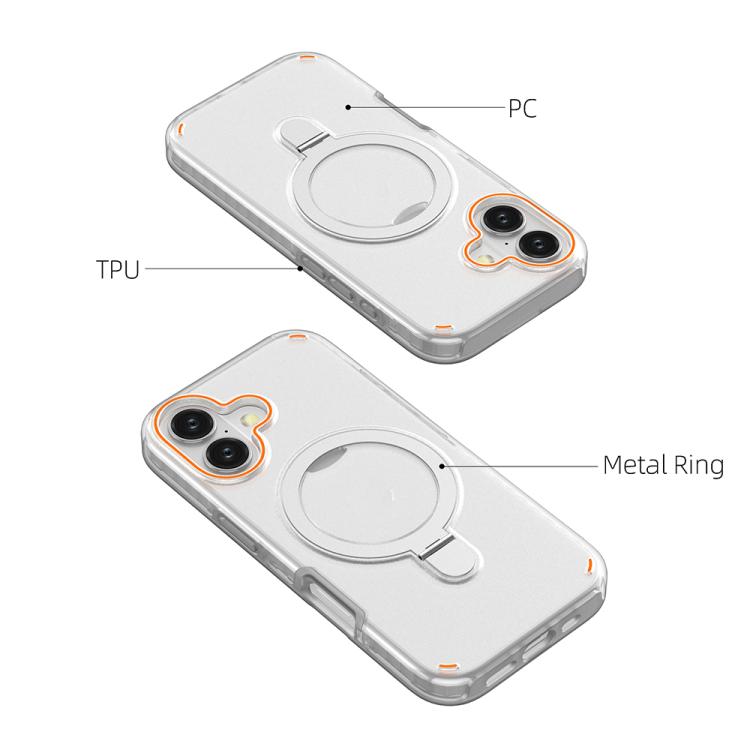 For iPhone 17 Colorful 2 in 1 MagSafe Ring Holder Phone Case