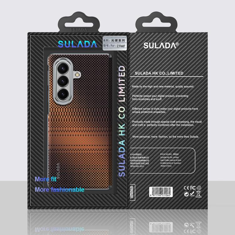 For Samsung Galaxy Z Fold7 5G SULADA Kevlar Woven Texture Magnetic Leather Phone Case