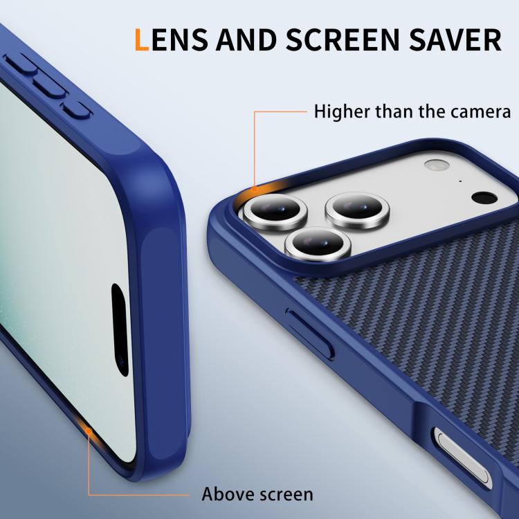 For iPhone 17 Pro Max Carbon Fiber Texture Skin-feel MagSafe Phone Case