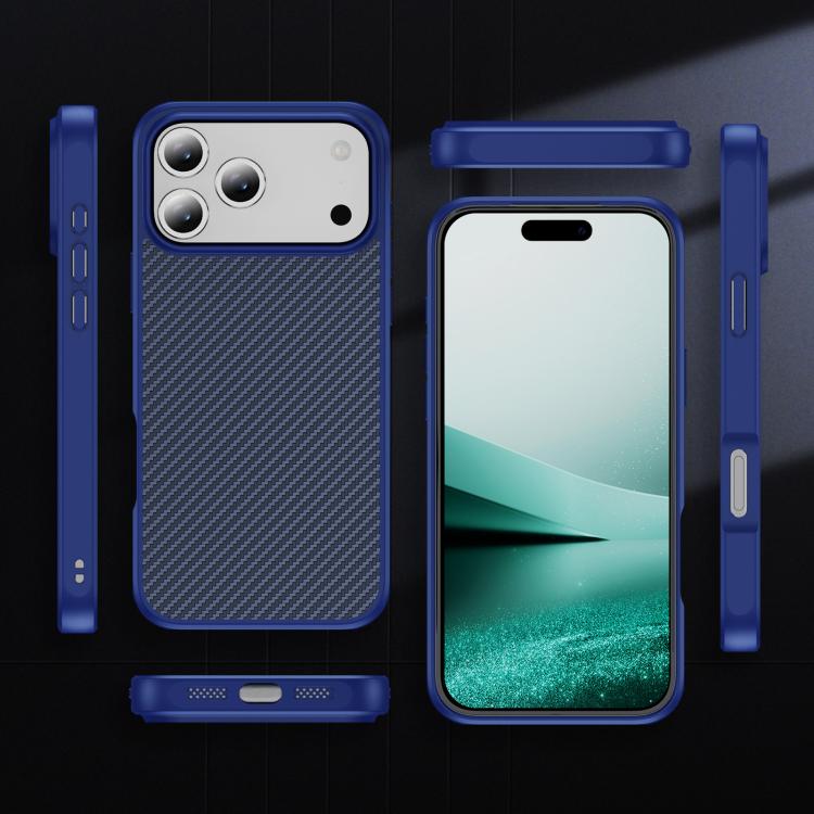 For iPhone 17 Pro Max Carbon Fiber Texture Skin-feel MagSafe Phone Case