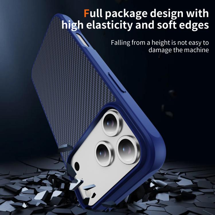 For iPhone 17 Pro Max Carbon Fiber Texture Skin-feel MagSafe Phone Case