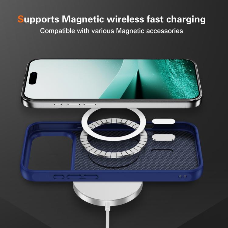 For iPhone 17 Pro Max Carbon Fiber Texture Skin-feel MagSafe Phone Case
