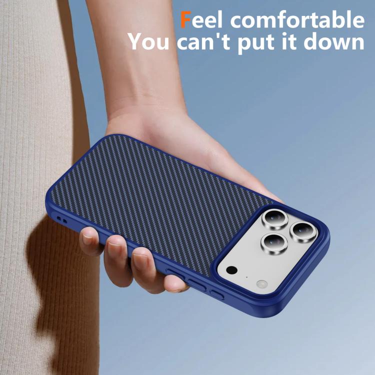 For iPhone 17 Pro Max Carbon Fiber Texture Skin-feel MagSafe Phone Case