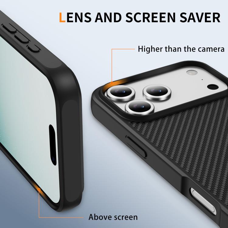 For iPhone 17 Pro Max Carbon Fiber Texture Skin-feel MagSafe Phone Case