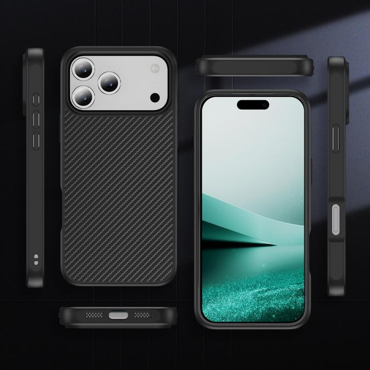 For iPhone 17 Pro Max Carbon Fiber Texture Skin-feel MagSafe Phone Case