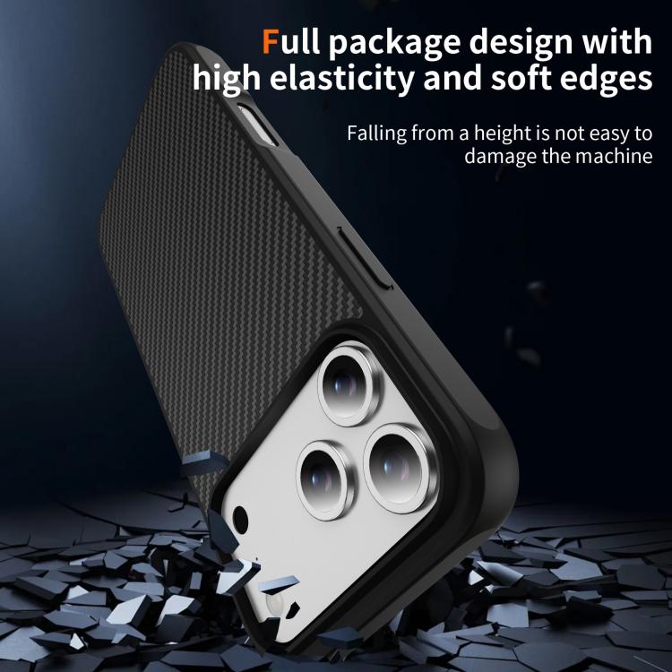 For iPhone 17 Pro Max Carbon Fiber Texture Skin-feel MagSafe Phone Case