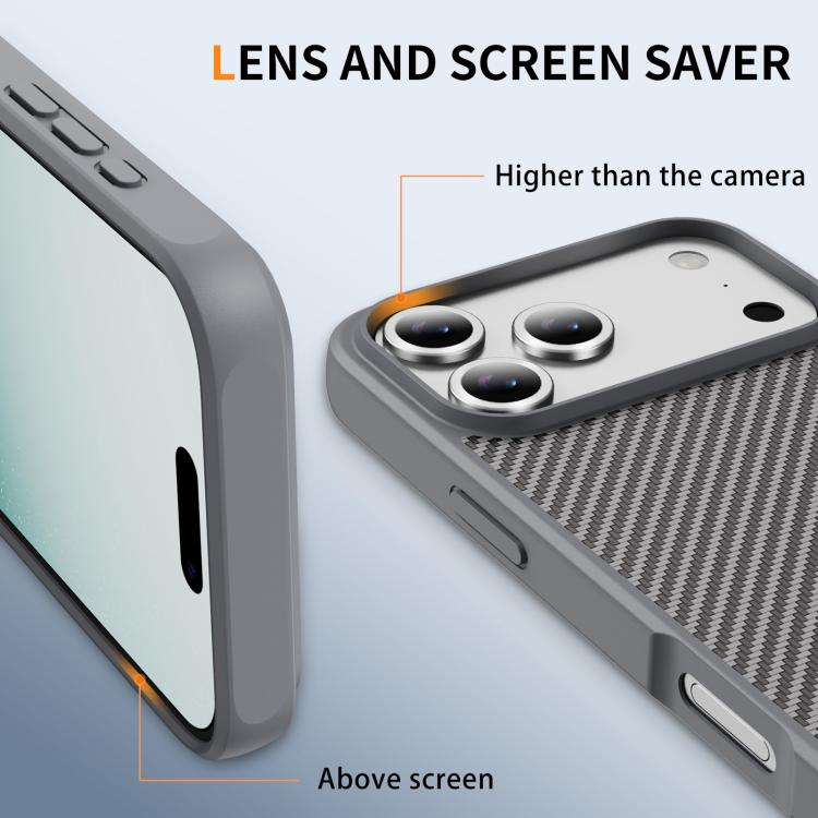 For iPhone 17 Pro Max Carbon Fiber Texture Skin-feel MagSafe Phone Case