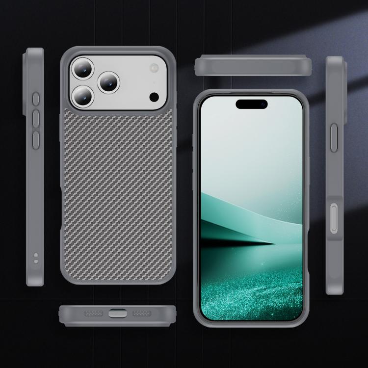 For iPhone 17 Pro Max Carbon Fiber Texture Skin-feel MagSafe Phone Case