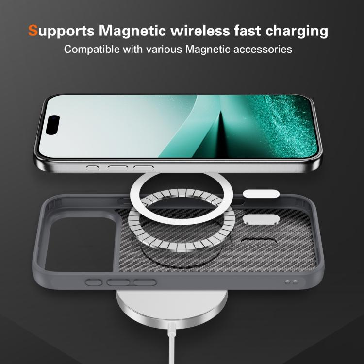 For iPhone 17 Pro Max Carbon Fiber Texture Skin-feel MagSafe Phone Case