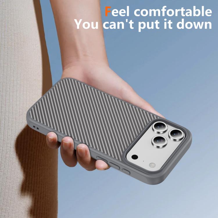 For iPhone 17 Pro Max Carbon Fiber Texture Skin-feel MagSafe Phone Case