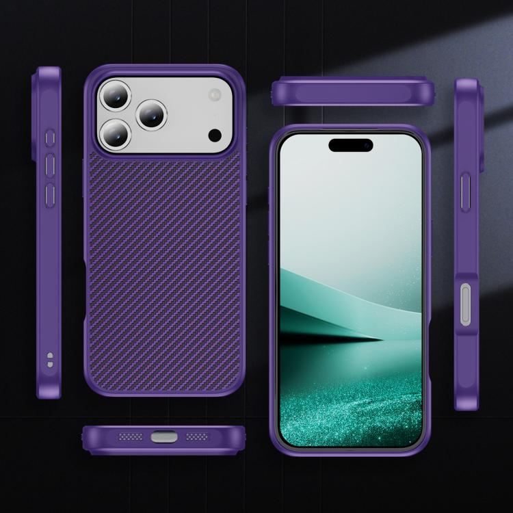 For iPhone 17 Pro Max Carbon Fiber Texture Skin-feel MagSafe Phone Case
