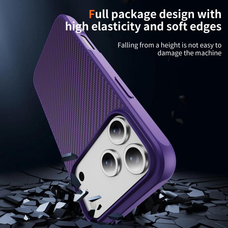 For iPhone 17 Pro Max Carbon Fiber Texture Skin-feel MagSafe Phone Case