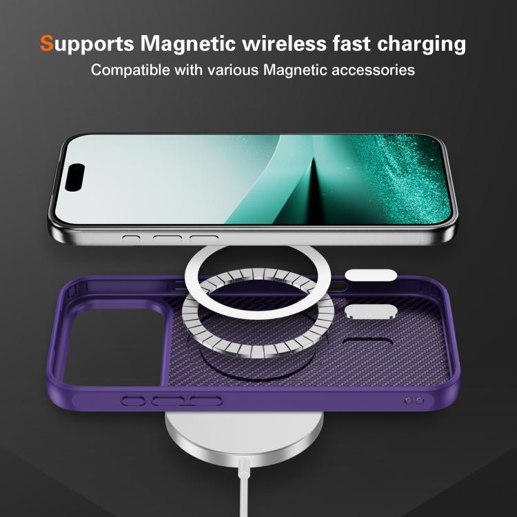 For iPhone 17 Pro Max Carbon Fiber Texture Skin-feel MagSafe Phone Case