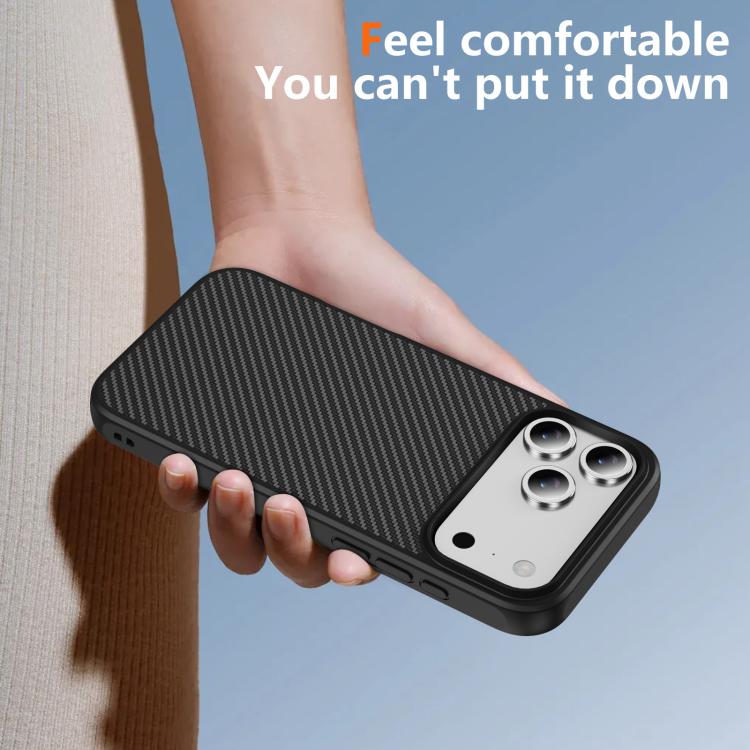 For iPhone 17 Pro Carbon Fiber Texture Skin-feel MagSafe Phone Case