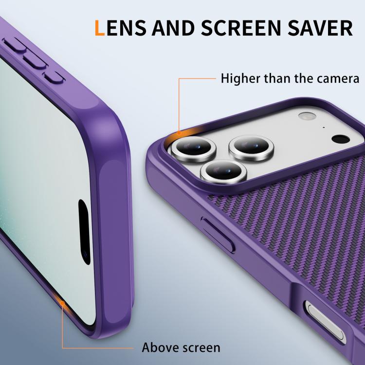 For iPhone 17 Pro Carbon Fiber Texture Skin-feel MagSafe Phone Case
