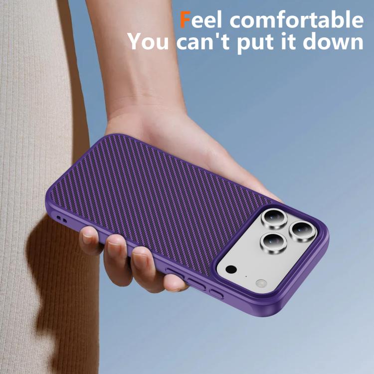 For iPhone 17 Pro Carbon Fiber Texture Skin-feel MagSafe Phone Case