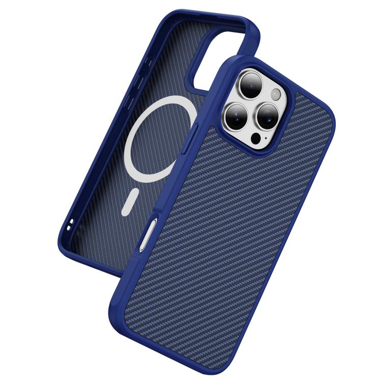 For iPhone 16 Pro Max Carbon Fiber Texture Skin-feel MagSafe Phone Case