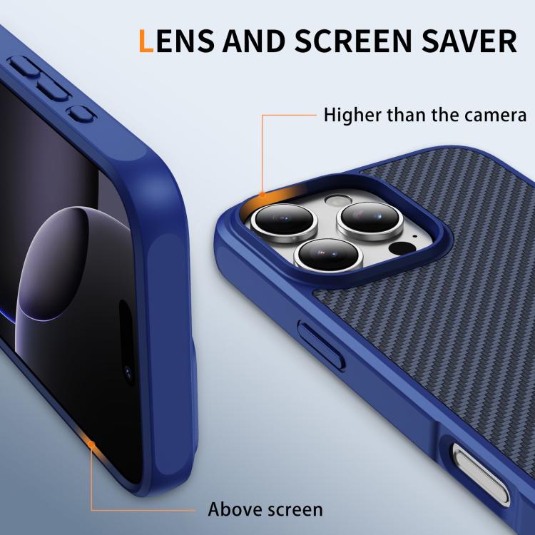 For iPhone 16 Pro Max Carbon Fiber Texture Skin-feel MagSafe Phone Case