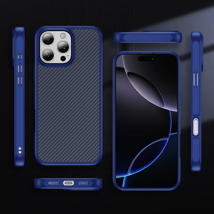 For iPhone 16 Pro Max Carbon Fiber Texture Skin-feel MagSafe Phone Case