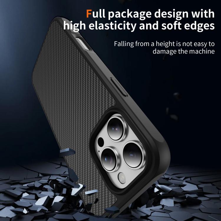 For iPhone 16 Pro Carbon Fiber Texture Skin-feel MagSafe Phone Case