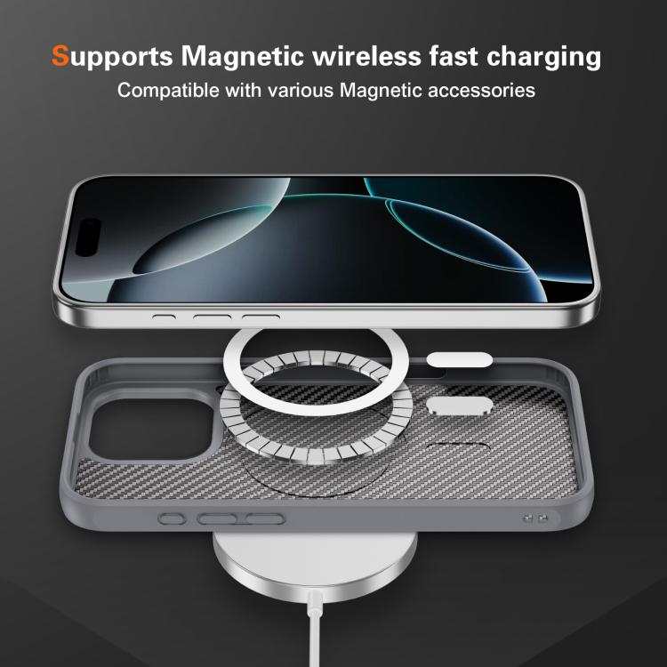 For iPhone 16 Pro Carbon Fiber Texture Skin-feel MagSafe Phone Case