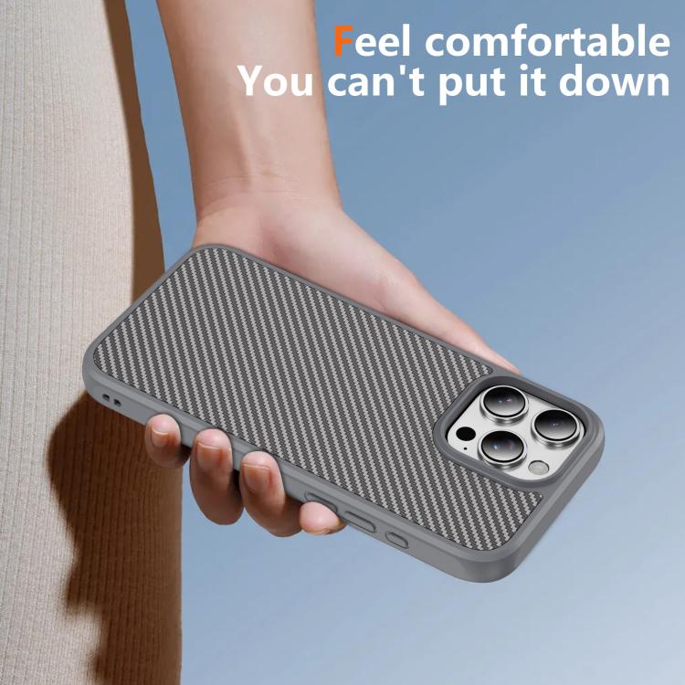 For iPhone 16 Pro Carbon Fiber Texture Skin-feel MagSafe Phone Case