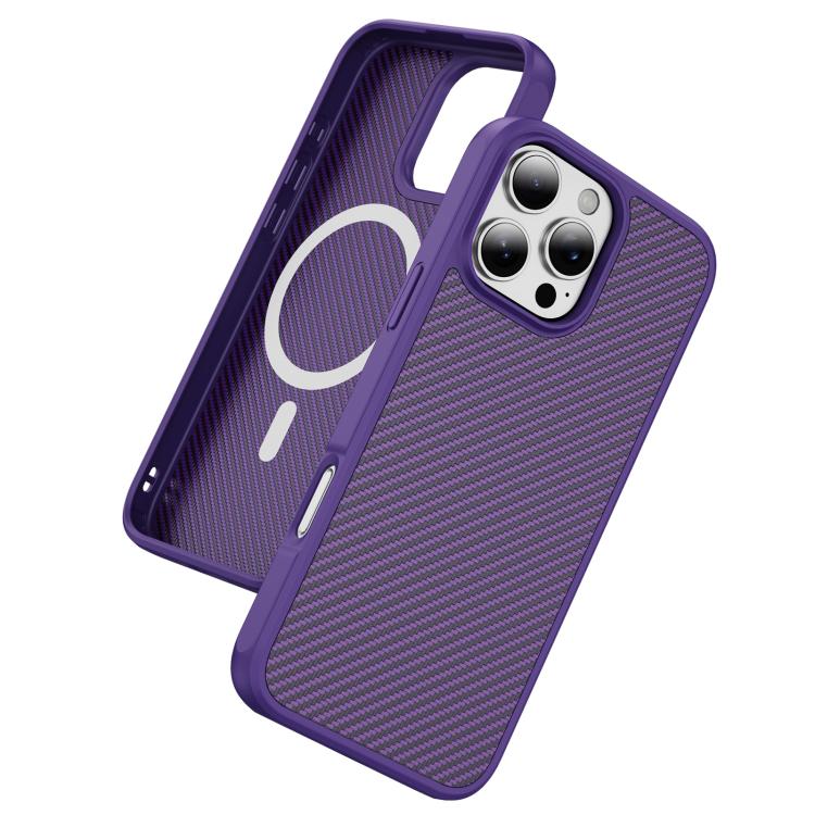 For iPhone 16 Pro Carbon Fiber Texture Skin-feel MagSafe Phone Case