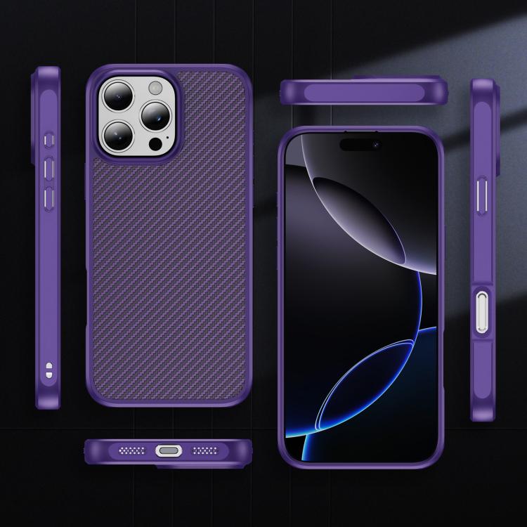 For iPhone 16 Pro Carbon Fiber Texture Skin-feel MagSafe Phone Case