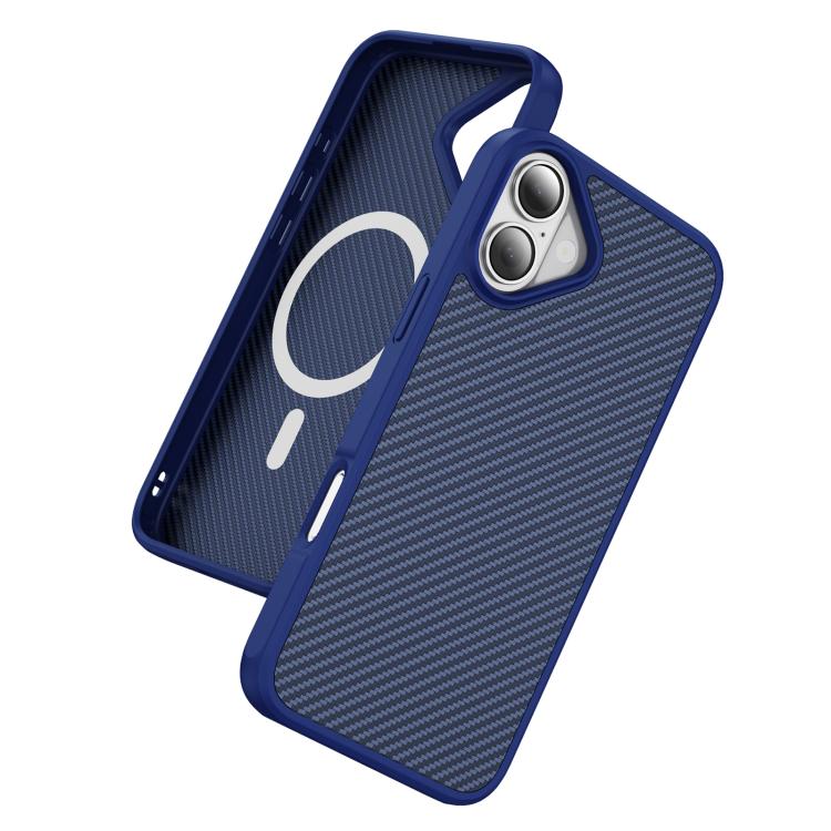 For iPhone 16 Carbon Fiber Texture Skin-feel MagSafe Phone Case