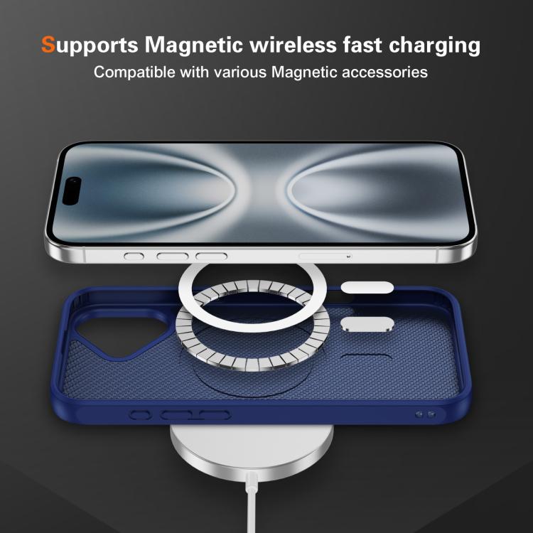 For iPhone 16 Carbon Fiber Texture Skin-feel MagSafe Phone Case