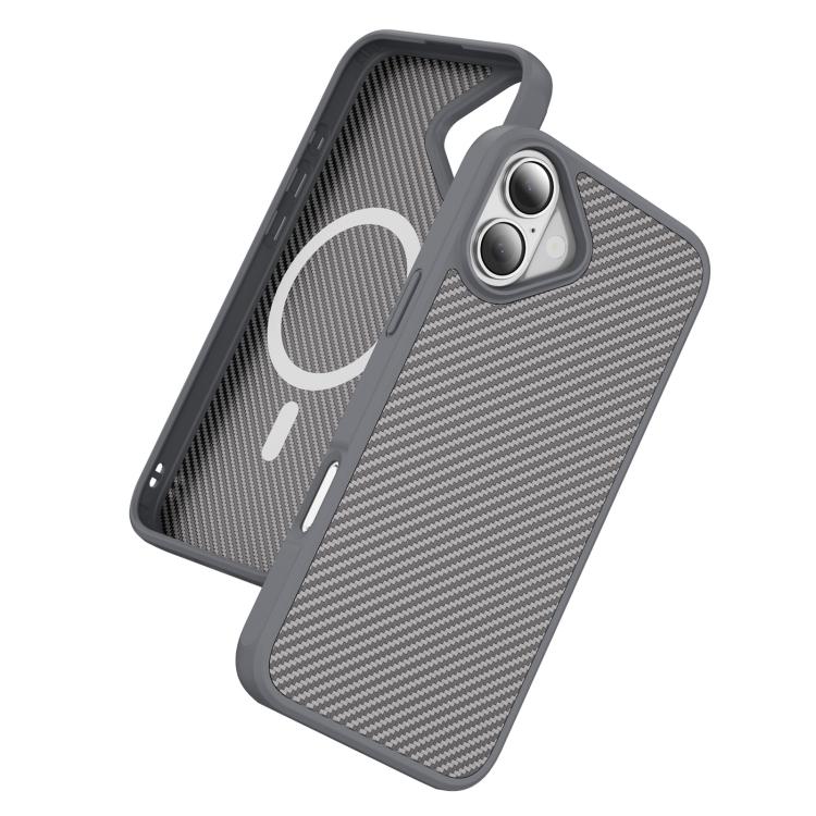 For iPhone 16 Carbon Fiber Texture Skin-feel MagSafe Phone Case