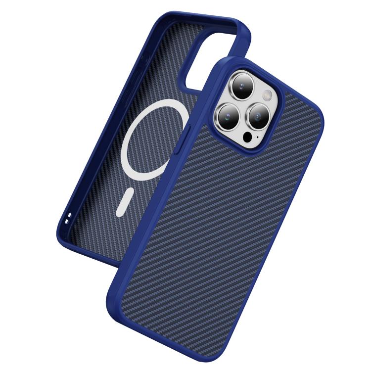 For iPhone 15 Pro Max Carbon Fiber Texture Skin-feel MagSafe Phone Case