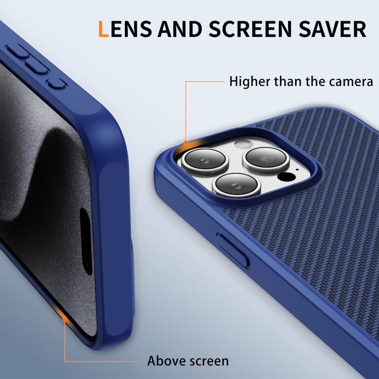 For iPhone 15 Pro Max Carbon Fiber Texture Skin-feel MagSafe Phone Case