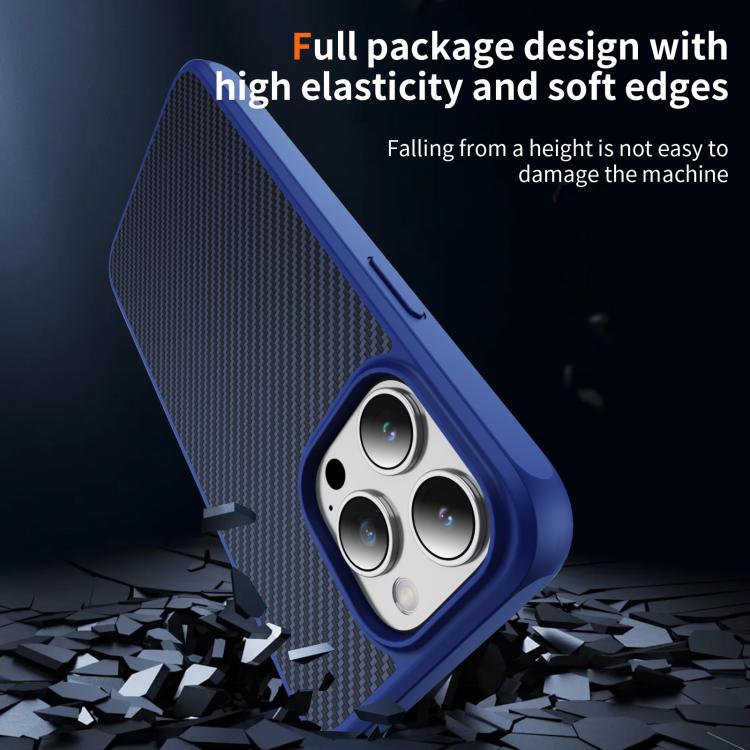 For iPhone 15 Pro Max Carbon Fiber Texture Skin-feel MagSafe Phone Case
