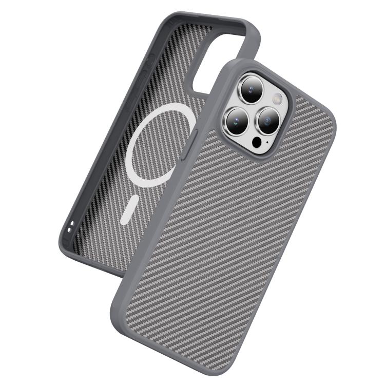 For iPhone 15 Pro Max Carbon Fiber Texture Skin-feel MagSafe Phone Case