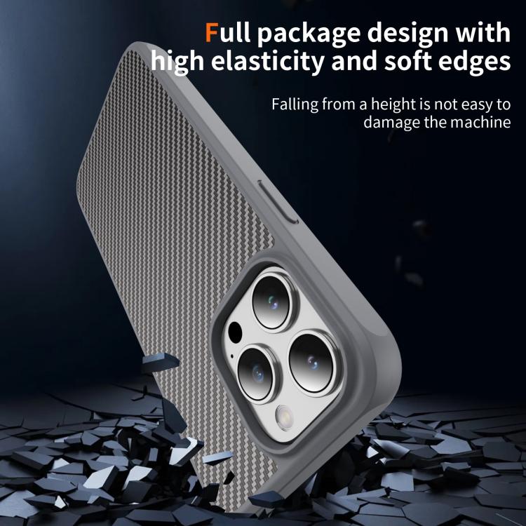 For iPhone 15 Pro Max Carbon Fiber Texture Skin-feel MagSafe Phone Case