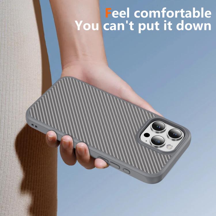 For iPhone 15 Pro Max Carbon Fiber Texture Skin-feel MagSafe Phone Case