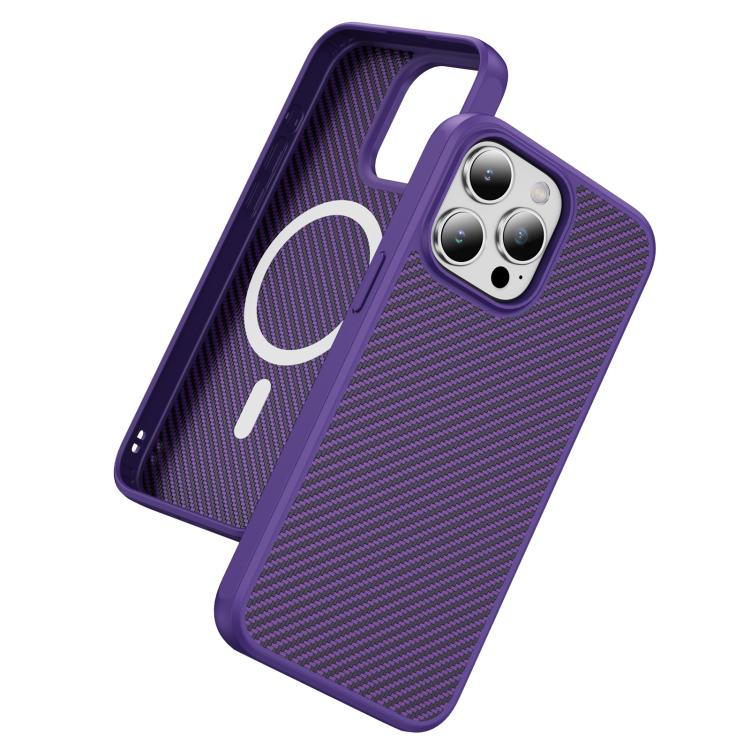 For iPhone 15 Pro Max Carbon Fiber Texture Skin-feel MagSafe Phone Case