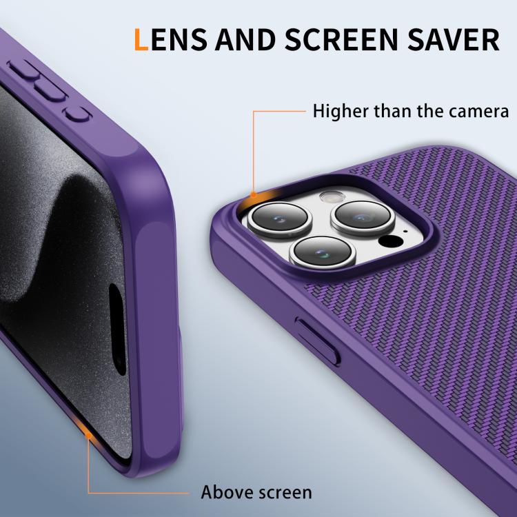 For iPhone 15 Pro Max Carbon Fiber Texture Skin-feel MagSafe Phone Case