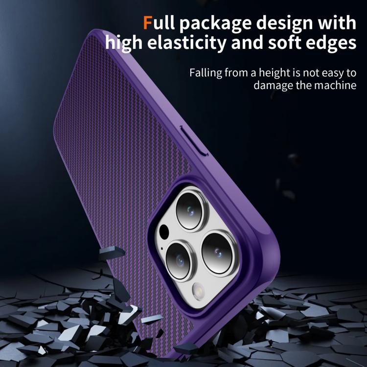 For iPhone 15 Pro Max Carbon Fiber Texture Skin-feel MagSafe Phone Case